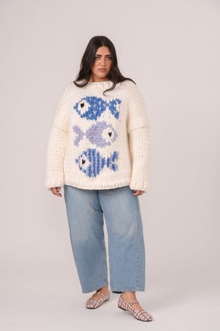 Blue Fish Chunky Knit Sweater