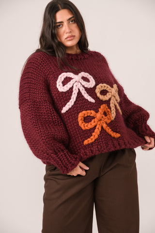 Ériu Bow Chunky Knit Sweater