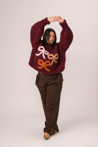 Ériu Bow Chunky Knit Sweater