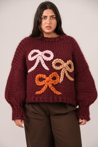 Ériu Bow Chunky Knit Sweater