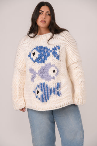 Blue Fish Chunky Knit Sweater