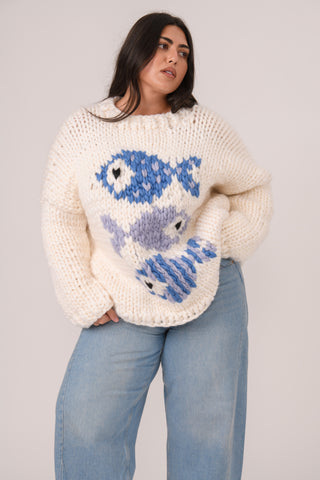 Blue Fish Chunky Knit Sweater