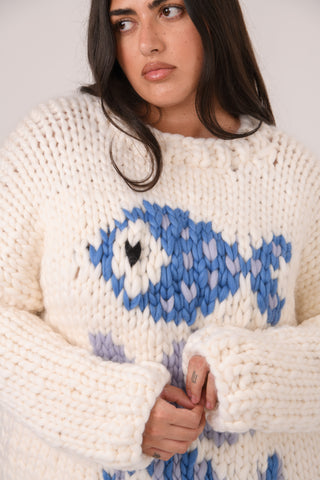 Blue Fish Chunky Knit Sweater