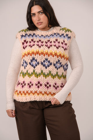 Colourful Fair Isle Chunky Knit Vest