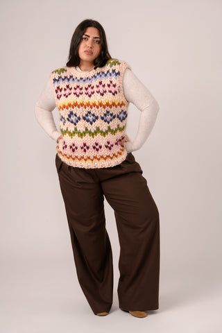 Colourful Fair Isle Chunky Knit Vest