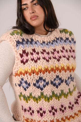 Colourful Fair Isle Chunky Knit Vest
