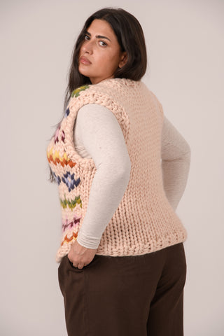 Colourful Fair Isle Chunky Knit Vest