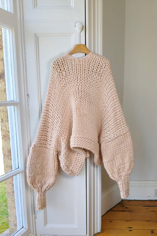 Cream Bow Chunky Knit Cardigan XXL (Sample)