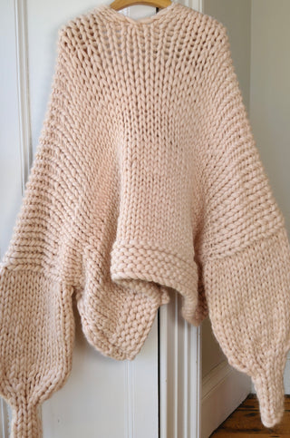 Cream Bow Chunky Knit Cardigan XXL (Sample)