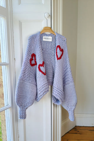 Blue Heart Chunky Knit Cardigan XL (Sample)