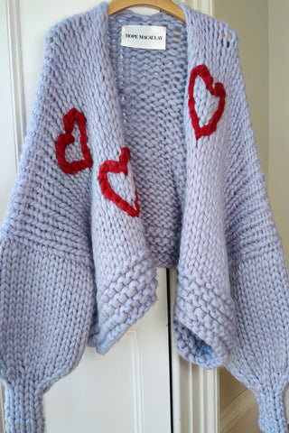 Blue Heart Chunky Knit Cardigan XL (Sample)