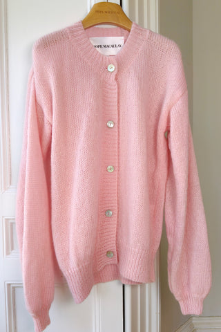 Baby Pink Oversized Fluffy Knit Cardigan (Sample)