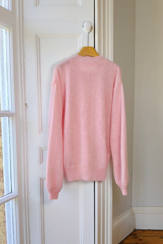 Baby Pink Oversized Fluffy Knit Cardigan (Sample)