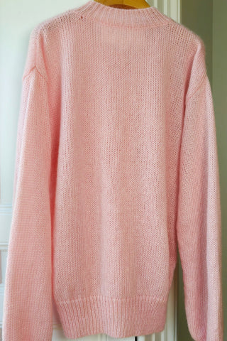 Baby Pink Oversized Fluffy Knit Cardigan (Sample)