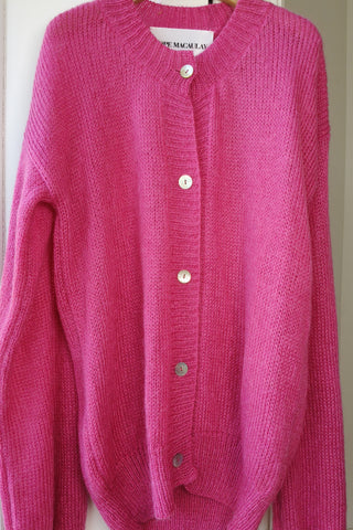 Magenta Oversized Fluffy Knit Cardigan (Sample)