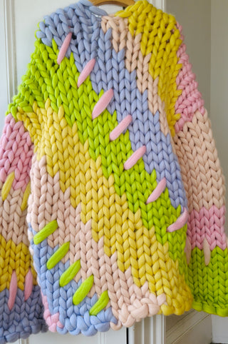 Midi Pastel Colossal Knit Cardigan XL/XXL (Sample)
