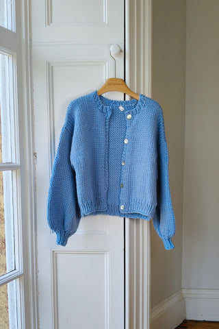 Blue Chunky Knit Cardigan M (Sample)