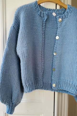 Blue Chunky Knit Cardigan M (Sample)