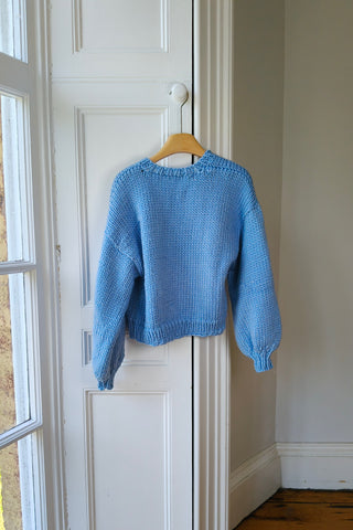 Blue Chunky Knit Cardigan M (Sample)