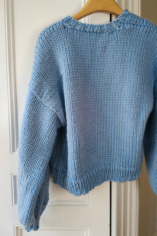 Blue Chunky Knit Cardigan M (Sample)