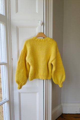 Yellow Chunky Knit Cardigan S (Sample)