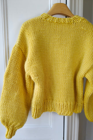Yellow Chunky Knit Cardigan S (Sample)
