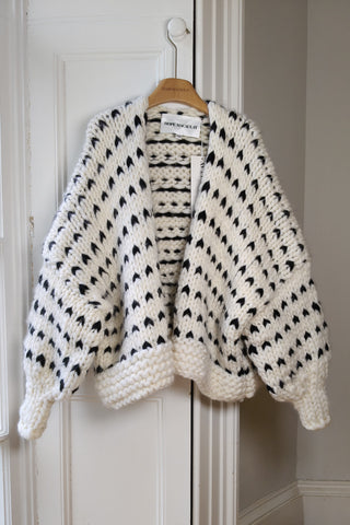 Dottie Polka Dot Chunky Knit Cardigan L/XL (Sample)