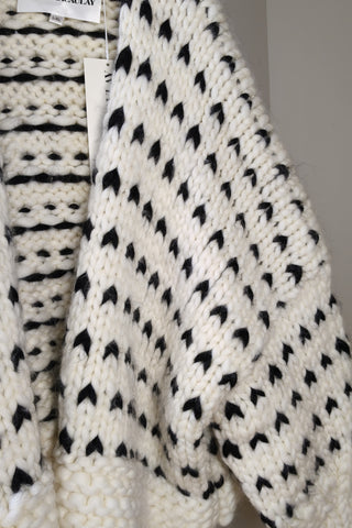 Dottie Polka Dot Chunky Knit Cardigan L/XL (Sample)