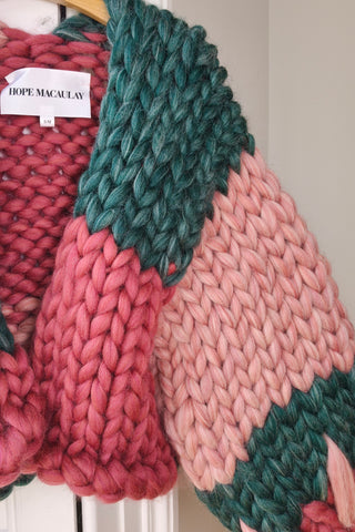 Patchwork Irish Wool Colossal Knit Cardigan S/M (Sample)