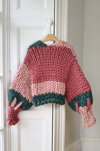 Patchwork Irish Wool Colossal Knit Cardigan S/M (Sample)