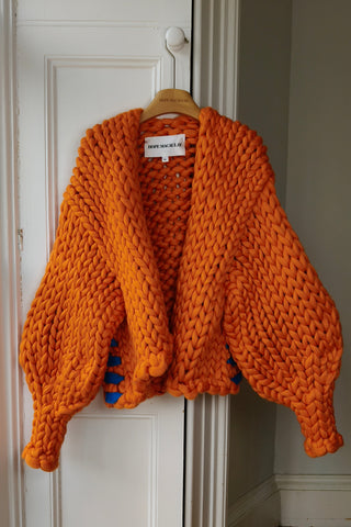 Orange & Blue Vegan Colossal Knit Cardigan M/L (Sample)