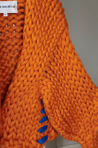 Orange & Blue Vegan Colossal Knit Cardigan M/L (Sample)