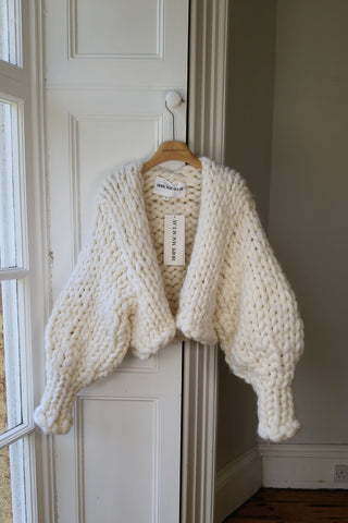 White Colossal Knit Cardigan S/M (Sample)