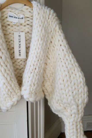 White Colossal Knit Cardigan S/M (Sample)