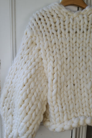 White Colossal Knit Cardigan S/M (Sample)