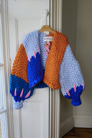 Patchwork Vegan Colossal Knit Cardigan S/M (Sample)