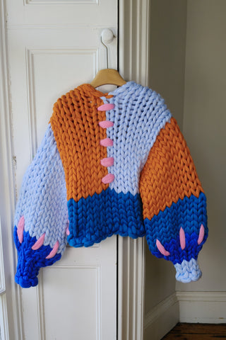 Patchwork Vegan Colossal Knit Cardigan S/M (Sample)