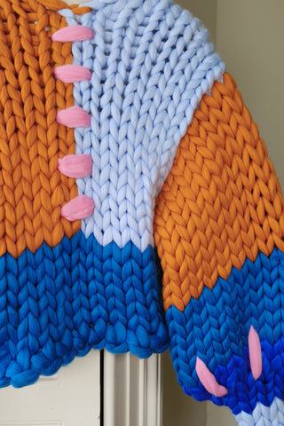 Patchwork Vegan Colossal Knit Cardigan S/M (Sample)