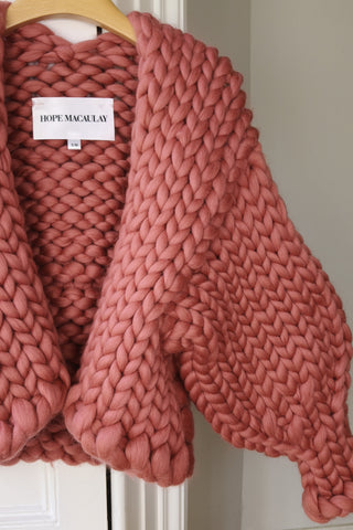 Dusty Rose Colossal Knit Cardigan S/M (Sample)