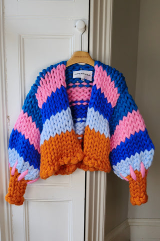 Vegan Stripe Colossal Knit Cardigan S/M (Sample)