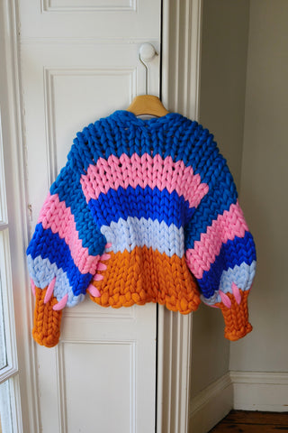 Vegan Stripe Colossal Knit Cardigan S/M (Sample)