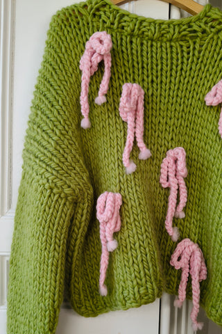 Bow Chunky Knit Sweater S (Sample)