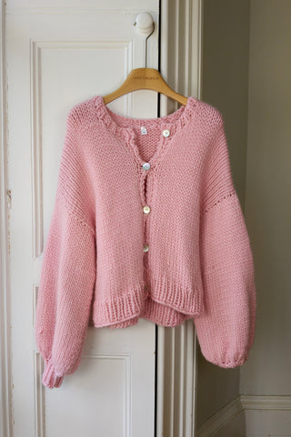 Pink Chunky Knit Cardigan L (Sample)
