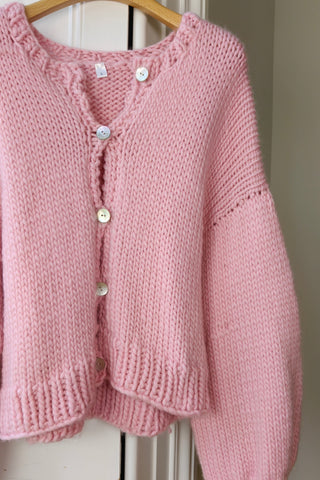 Pink Chunky Knit Cardigan L (Sample)
