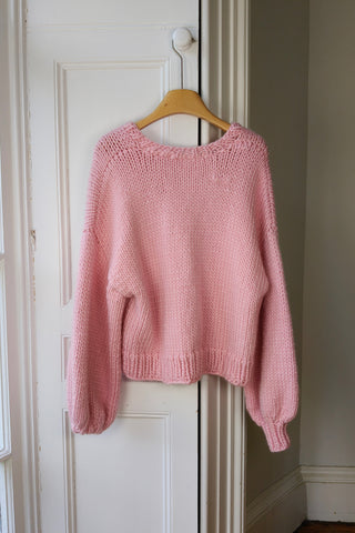Pink Chunky Knit Cardigan L (Sample)