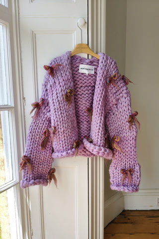 Purple Bow Colossal Knit Cardigan L/XL (Sample)