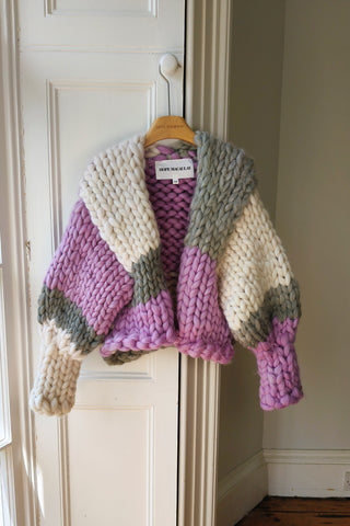 Patchwork Grey Colossal Knit Cardigan S/M (Sample)