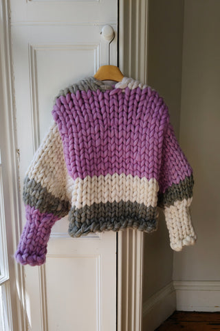 Patchwork Grey Colossal Knit Cardigan S/M (Sample)