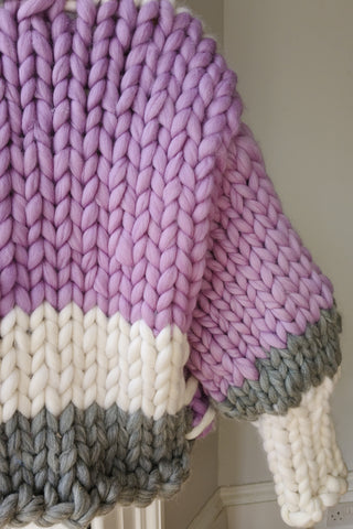 Patchwork Grey Colossal Knit Cardigan S/M (Sample)