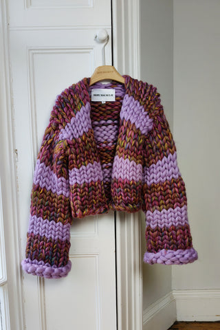 Purple Stripe Colossal Knit Cardigan S/M (Sample)